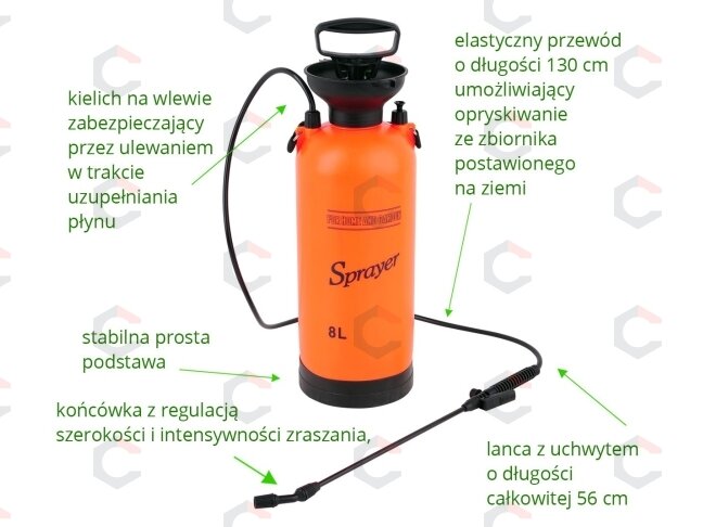 Slėginis purkštuvas | 8 l | iki 3 m | 0,2 MPa (89519) 1 Slėginis purkštuvas | 8 l | iki 3 m | 0,2 MPa (89519) 1