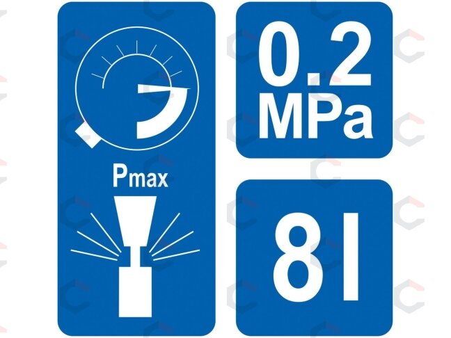Slėginis purkštuvas | 8 l | iki 3 m | 0,2 MPa (89519) 14 Slėginis purkštuvas | 8 l | iki 3 m | 0,2 MPa (89519) 14