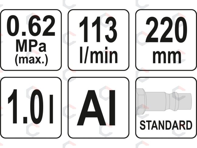 Putų generavimo pistoletas pneumatinis | 1 l / 220 mm (YT-23640) 3 Putų generavimo pistoletas pneumatinis | 1 l / 220 mm (YT-23640) 3