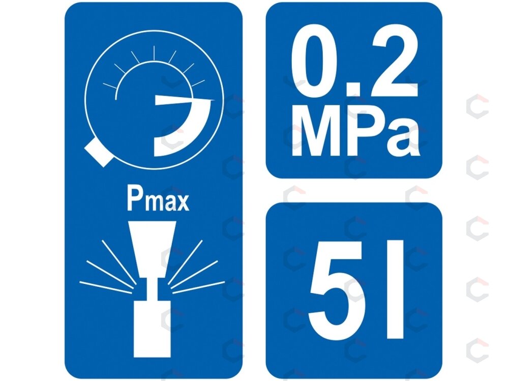 Slėginis purkštuvas | 5 l | iki 3 m | 0,2 MPa (89516) 12 Slėginis purkštuvas | 5 l | iki 3 m | 0,2 MPa (89516) 12