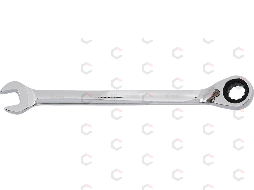 Raktas su terkšle reversinis | 10 mm (YT-1653) 2 Raktas su terkšle reversinis | 10 mm (YT-1653) 2