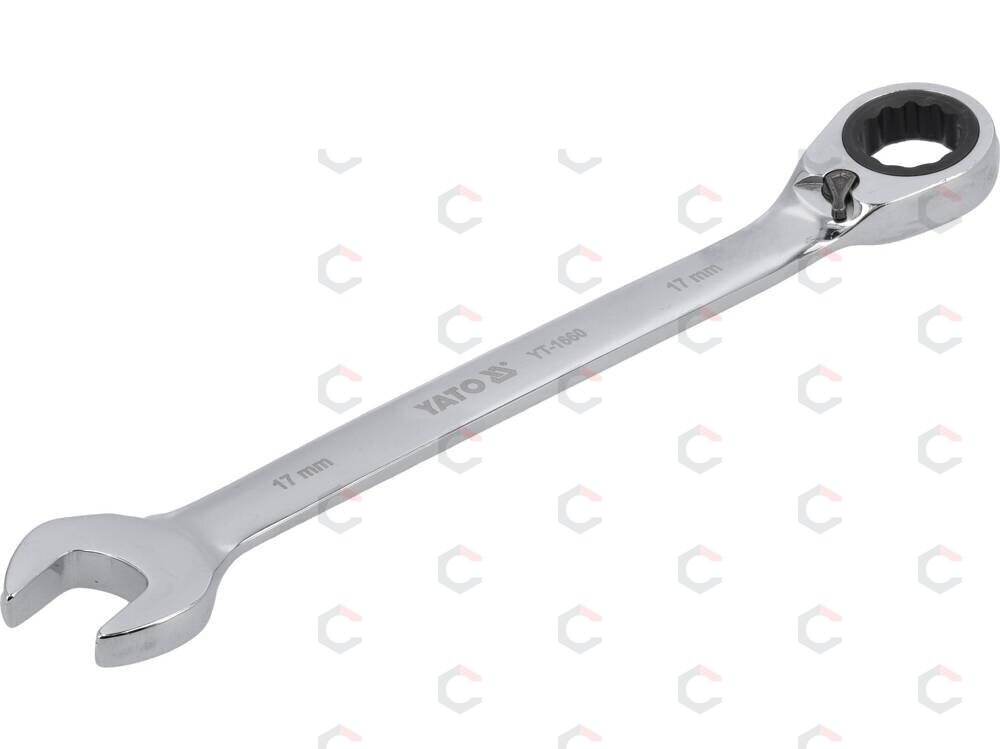 Raktas su terkšle reversinis | 17 mm (YT-1660) Raktas su terkšle reversinis | 17 mm (YT-1660)