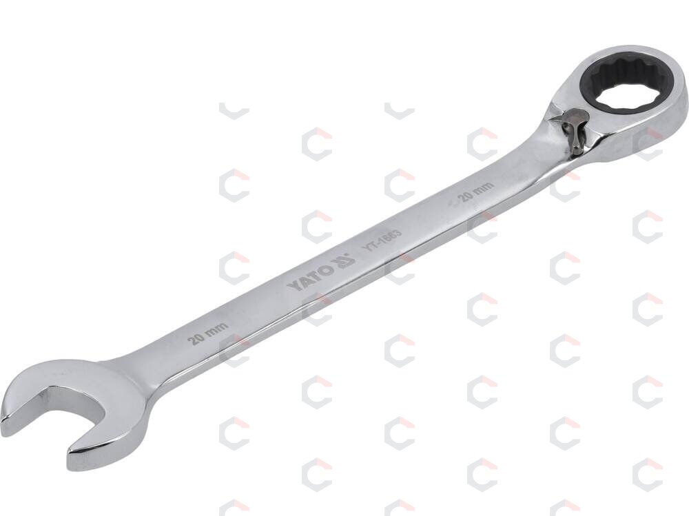 Raktas su terkšle reversinis | 20 mm (YT-1663) Raktas su terkšle reversinis | 20 mm (YT-1663)