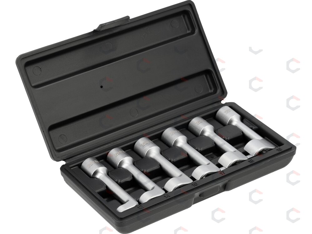 Dyzelinių purkštukų vamzdelių galvučių rinkinys | 1/2" | 12–19 mm | 6 vnt. (YT-17618) Dyzelinių purkštukų vamzdelių galvučių rinkinys | 1/2" | 12–19 mm | 6 vnt. (YT-17618)