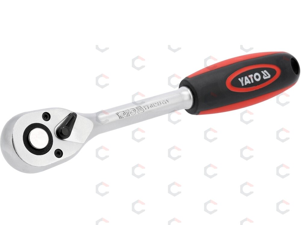Rankena galvutėms terkšlinė | smulkūs dantukai 90T | 12.5 mm (1/2") (YT-03243) Rankena galvutėms terkšlinė | smulkūs dantukai 90T | 12.5 mm (1/2") (YT-03243)