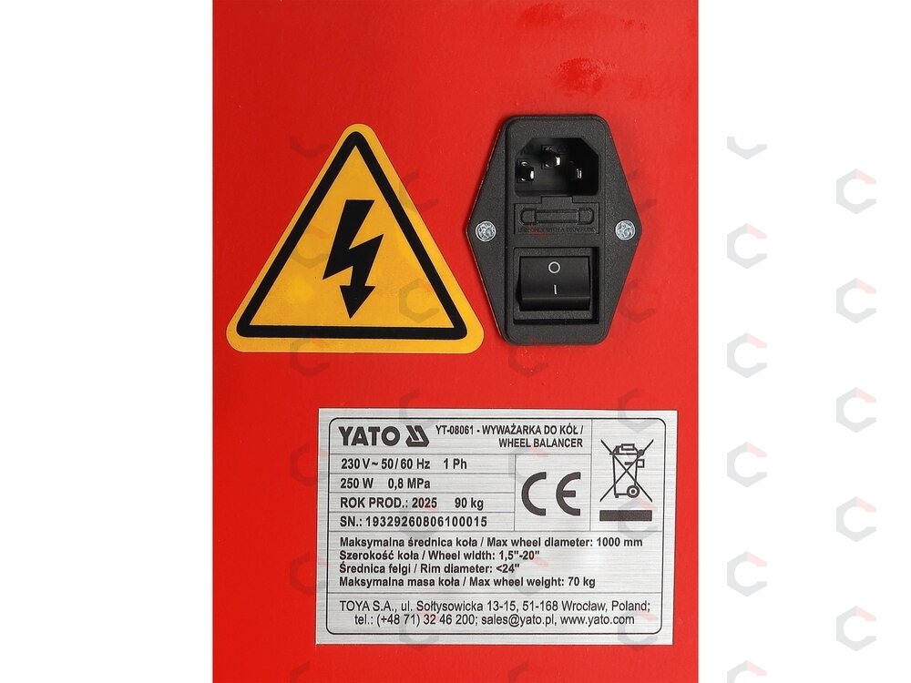 Automatinės ratų balansavimo staklės | 10–24 col. | lazeris | 250 W (YT-08061) 15