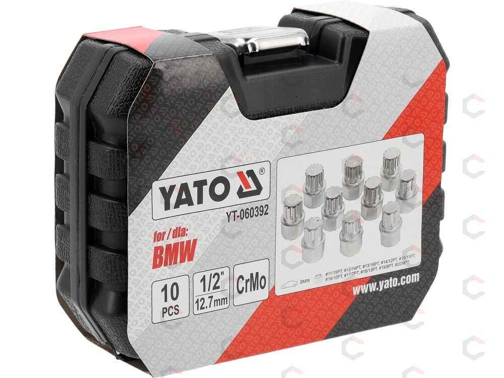 Ratų varžtų slapukų rinkinys – BMW, profesionalus – 10 vnt, 1/2" (YT-060392) 4 Ratų varžtų slapukų rinkinys – BMW, profesionalus – 10 vnt, 1/2" (YT-060392) 4