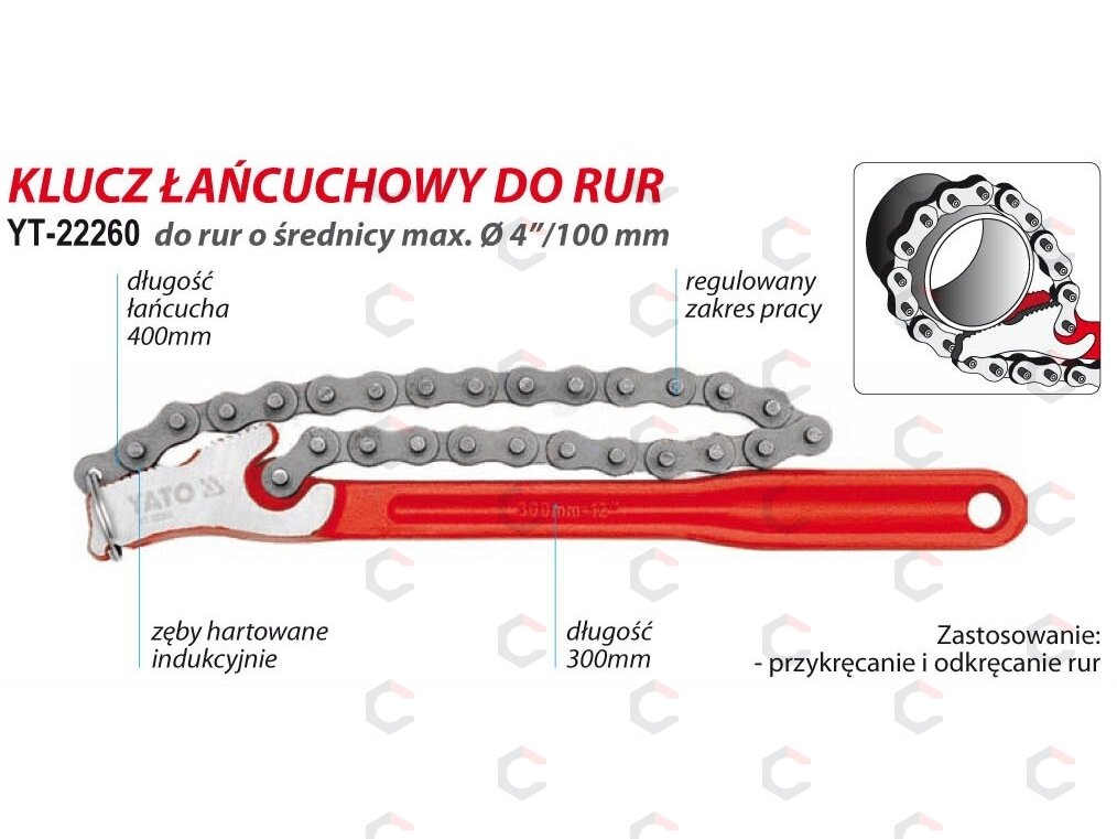 Raktas grandininis | 300 mm (YT-22260) 2 Raktas grandininis | 300 mm (YT-22260) 2