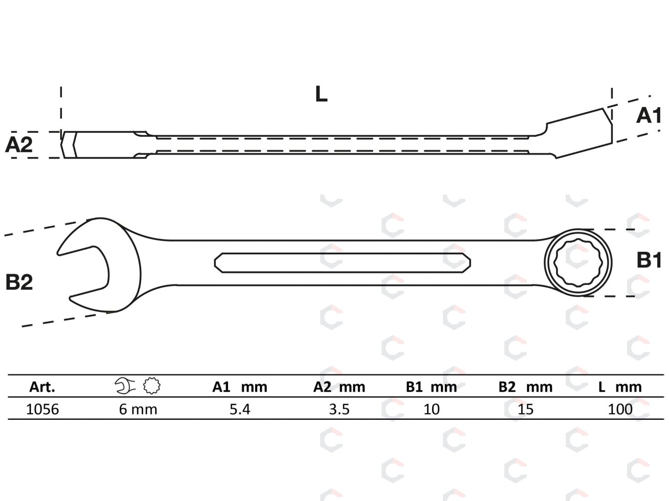 Raktas kombinuotas | 6 mm (1056) 1 Raktas kombinuotas | 6 mm (1056) 1