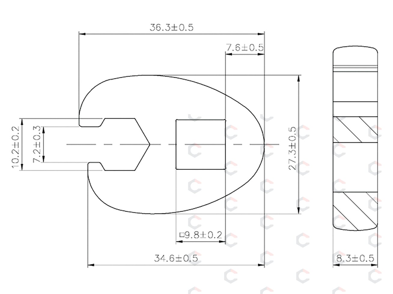 Raktas "varnos koja" | 10 mm (3/8") | 10 mm (1756-10) 2 Raktas "varnos koja" | 10 mm (3/8") | 10 mm (1756-10) 2