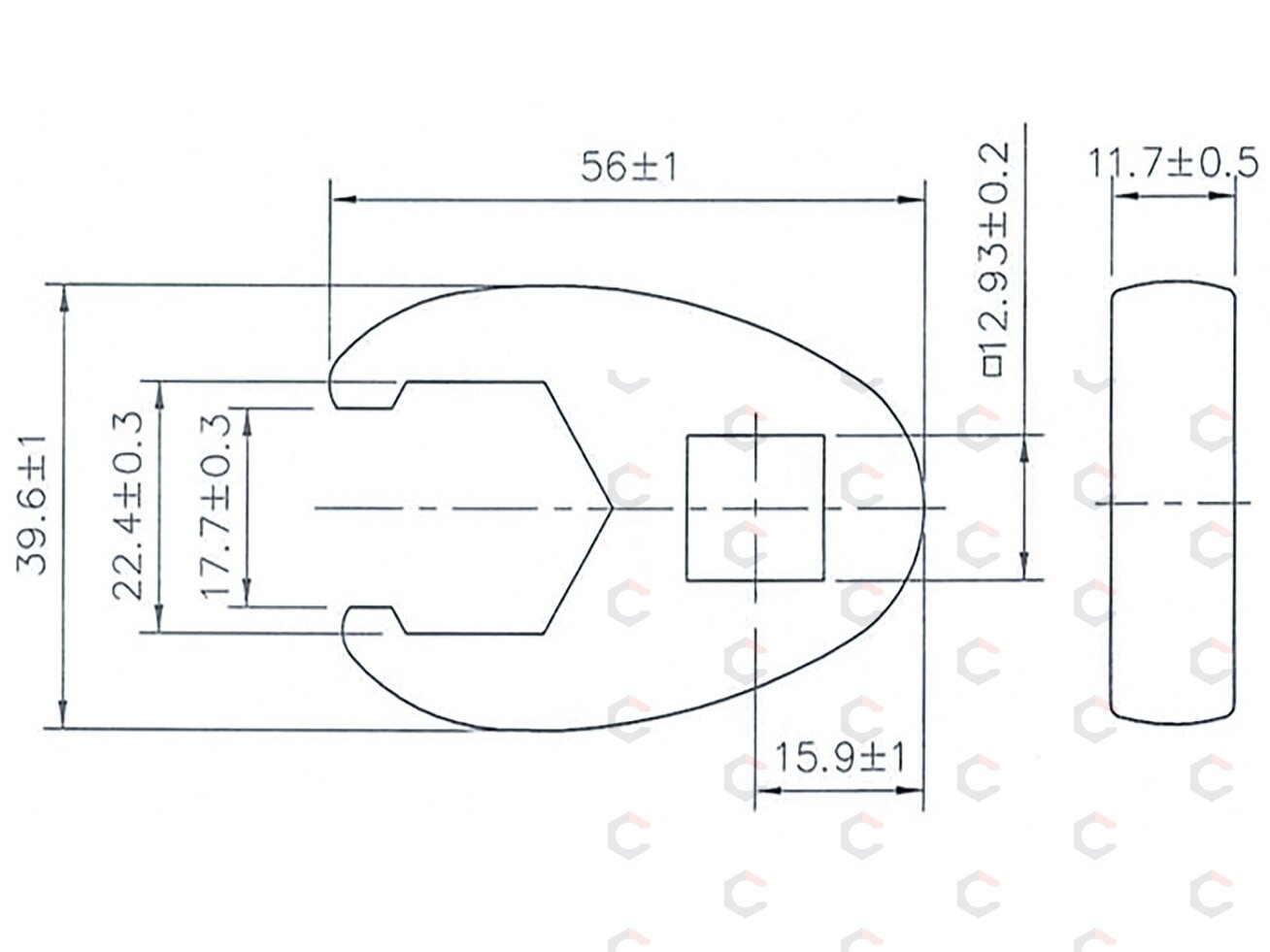 Raktas varnos koja | 12,5 mm (1/2") | 22 mm (1757-22) 2 Raktas varnos koja | 12,5 mm (1/2") | 22 mm (1757-22) 2