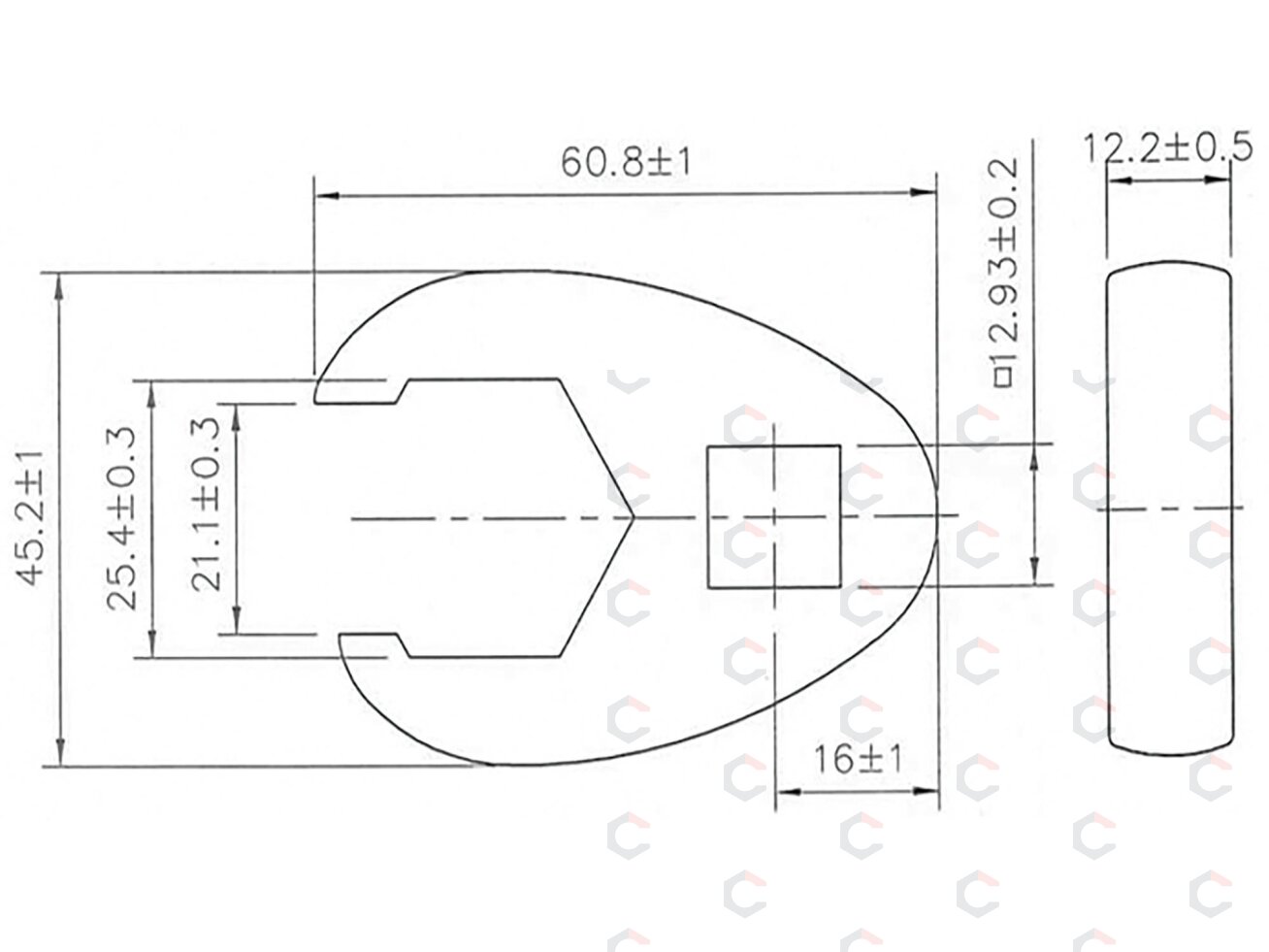 Raktas varnos koja | 12,5 mm (1/2") | 25 mm (1757-25) 2 Raktas varnos koja | 12,5 mm (1/2") | 25 mm (1757-25) 2