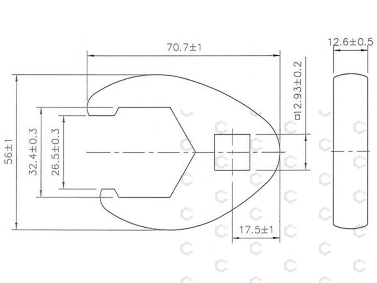 Raktas varnos koja | 12,5 mm (1/2") | 32 mm (1757-32) 2