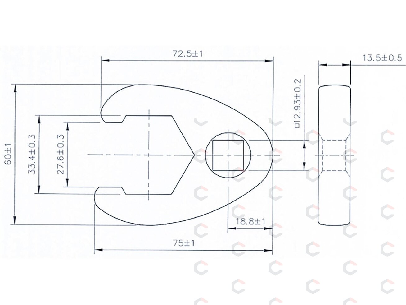 Raktas varnos koja | 12.5 mm (1/2") | 33 mm (1759-33) 3 Raktas varnos koja | 12.5 mm (1/2") | 33 mm (1759-33) 3