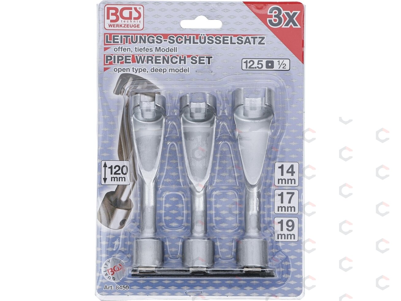 Raktų dyzelinio kuro vamzdelių sujungimams rinkinys | 12,5 mm (1/2") | 14 - 17 - 19 mm (8450) 3