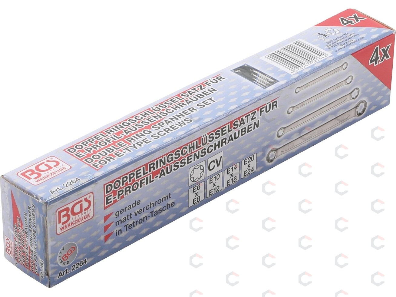 Raktų rinkinys E tipo (torx) galvutėmis | E6xE8 - E20xE24 | 4 vnt. (2264) 1 Raktų rinkinys E tipo (torx) galvutėmis | E6xE8 - E20xE24 | 4 vnt. (2264) 1