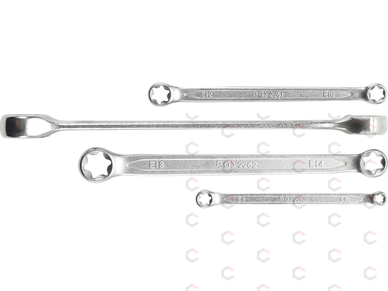 Raktų rinkinys E tipo (torx) galvutėmis | E6xE8 - E20xE24 | 4 vnt. (2264) Raktų rinkinys E tipo (torx) galvutėmis | E6xE8 - E20xE24 | 4 vnt. (2264)