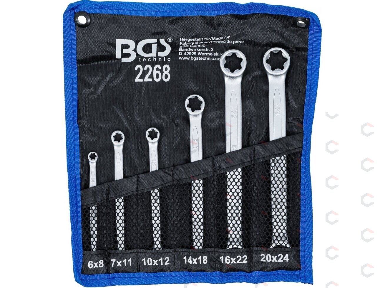 Raktų rinkinys E tipo (torx) galvutėmis | E6xE8 - E20xE24 | 6 vnt. (2268) 4 Raktų rinkinys E tipo (torx) galvutėmis | E6xE8 - E20xE24 | 6 vnt. (2268) 4