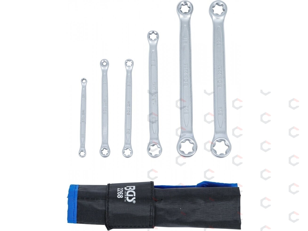 Raktų rinkinys E tipo (torx) galvutėmis | E6xE8 - E20xE24 | 6 vnt. (2268) 2 Raktų rinkinys E tipo (torx) galvutėmis | E6xE8 - E20xE24 | 6 vnt. (2268) 2