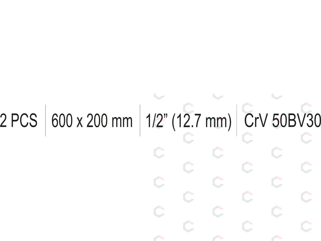 Rankena galvutėms L-tipo | 1/2"+1/2" | 600X200 mm (YT-12445) 1