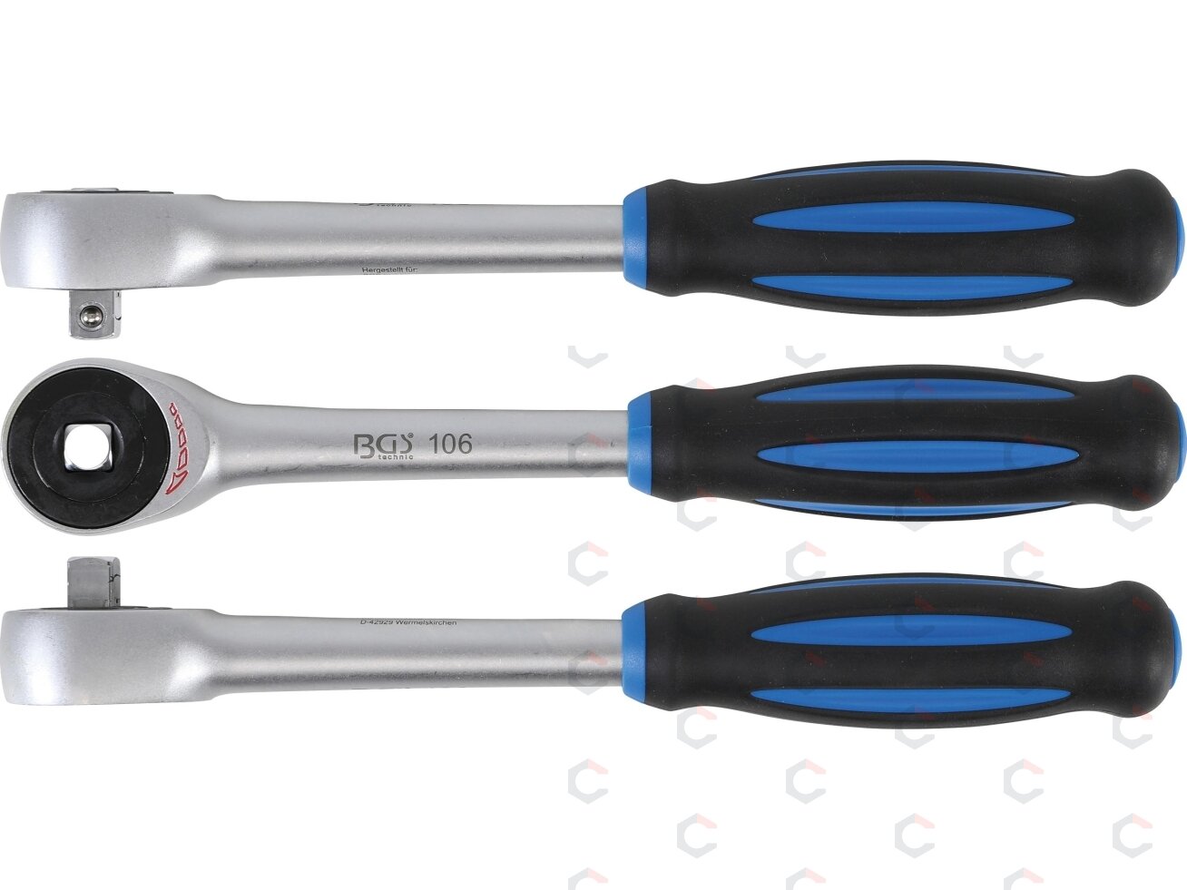 Rankena galvutėms terkšlinė | su rotacine rankena | 12.5 mm (1/2") (107) Rankena galvutėms terkšlinė | su rotacine rankena | 12.5 mm (1/2") (107)