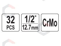 Ratų varžtų slapukų rinkinys – MERCEDES, profesionalus – 32 vnt, 1/2" (YT-060390) 4 Ratų varžtų slapukų rinkinys – MERCEDES, profesionalus – 32 vnt, 1/2" (YT-060390) 4