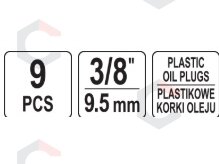 Raktų rinkinys plastikiniams alyvos kamščiams | 9 elementai (YT-05981) 3 Raktų rinkinys plastikiniams alyvos kamščiams | 9 elementai (YT-05981) 3