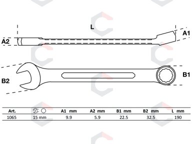 Raktas kombinuotas | 15 mm (1065) Raktas kombinuotas | 15 mm (1065)