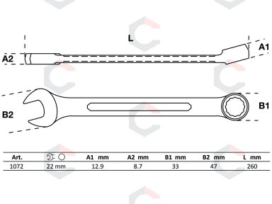 Raktas kombinuotas | 22 mm (1072) Raktas kombinuotas | 22 mm (1072)