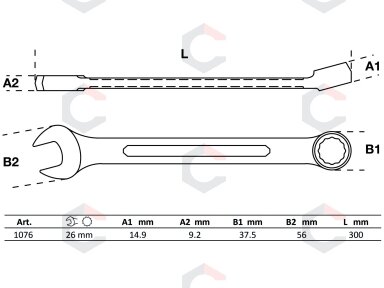 Raktas kombinuotas | 26 mm (1076) Raktas kombinuotas | 26 mm (1076)