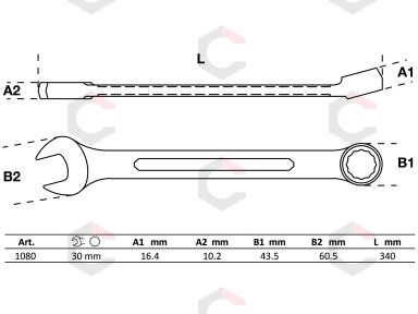 Raktas kombinuotas | 30 mm (1080) Raktas kombinuotas | 30 mm (1080)