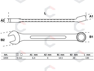 Raktas kombinuotas | 9 mm (1059) Raktas kombinuotas | 9 mm (1059)