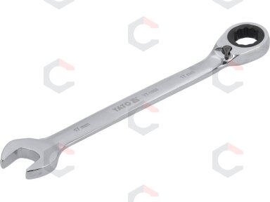 Raktas su terkšle reversinis | 17 mm (YT-1660) Raktas su terkšle reversinis | 17 mm (YT-1660)