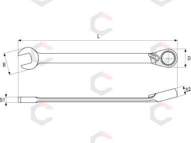 Raktas su terkšle reversinis | 23 mm (YT-1666) Raktas su terkšle reversinis | 23 mm (YT-1666)