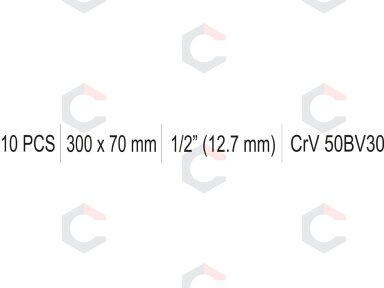 Rankena galvutėms L-tipo | 1/2"+1/2" | 300X70 mm (YT-12439) Rankena galvutėms L-tipo | 1/2"+1/2" | 300X70 mm (YT-12439)