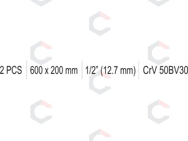 Rankena galvutėms L-tipo | 1/2"+1/2" | 600X200 mm (YT-12445) Rankena galvutėms L-tipo | 1/2"+1/2" | 600X200 mm (YT-12445)
