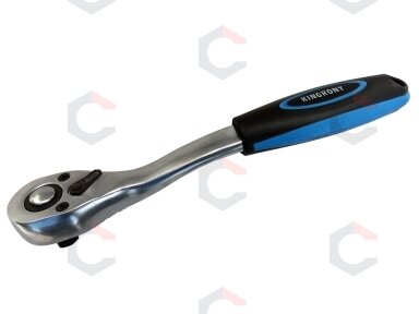 Rankena galvutėms terkšlinė | smulkūs dantukai | 12.5 mm (1/2") (KR128012C)