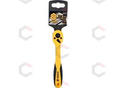 Rankena galvutėms terkšlinė | smulkūs dantukai | 6.3 mm (1/4") (53575) Rankena galvutėms terkšlinė | smulkūs dantukai | 6.3 mm (1/4") (53575)