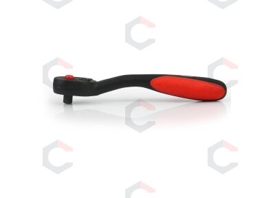 Rankena galvutėms terkšlinė | smulkūs dantukai | 6.3 mm (1/4") (KR140114) Rankena galvutėms terkšlinė | smulkūs dantukai | 6.3 mm (1/4") (KR140114)