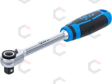 Rankena galvutėms terkšlinė | smulkūs dantukai / siaura galvutė | 10 mm (3/8") (611) Rankena galvutėms terkšlinė | smulkūs dantukai / siaura galvutė | 10 mm (3/8") (611)