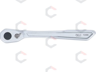 Rankena galvutėms terkšlinė | ypač plona | smulkūs dantukai | 10 mm (3/8") (72086) Rankena galvutėms terkšlinė | ypač plona | smulkūs dantukai | 10 mm (3/8") (72086)