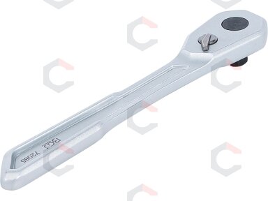 Rankena galvutėms terkšlinė | ypač plona | smulkūs dantukai | 6.3 mm (1/4") (72085) Rankena galvutėms terkšlinė | ypač plona | smulkūs dantukai | 6.3 mm (1/4") (72085)