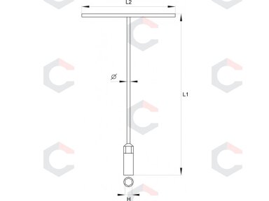 Rankena su galvute T- tipo 310х200mm, 8mm (YT-1571)