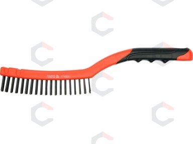 Rankinis šepetys plieninis | plastikinė rankena | 3 eilutės | 340 mm (YT-6330) Rankinis šepetys plieninis | plastikinė rankena | 3 eilutės | 340 mm (YT-6330)