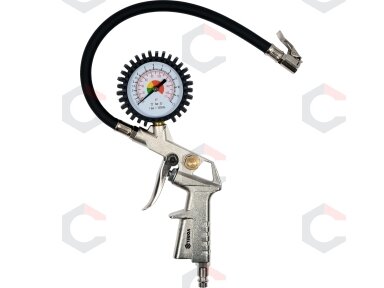 Profesionalus ratų pripūtimo pistoletas su manometru | 2.8–10 bar, 40 cm žarna (81650) Profesionalus ratų pripūtimo pistoletas su manometru | 2.8–10 bar, 40 cm žarna (81650)