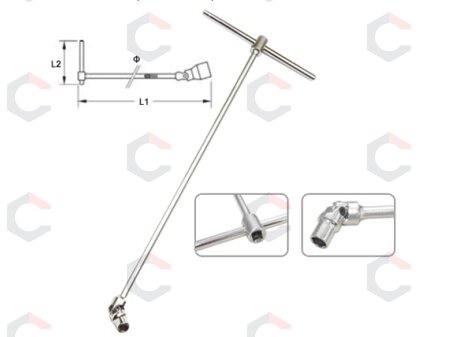 Rankena šarnyrinė su galvute 9x340mm (8880-9) 1 Rankena šarnyrinė su galvute 9x340mm (8880-9) 1