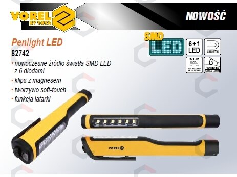 Rankinis žibintas | tušinuko tipo | 6 SMD + 1 LED | 80LM (82742) 6 Rankinis žibintas | tušinuko tipo | 6 SMD + 1 LED | 80LM (82742) 6
