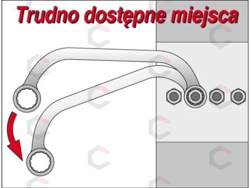 Raktas lenktas C formos 19x22 mm (YT-0175) 1 Raktas lenktas C formos 19x22 mm (YT-0175) 1