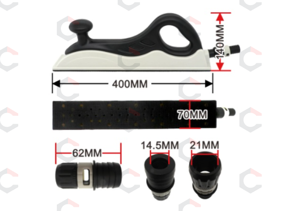 Rankinis šlifavimo blokas su dulkių nusiurbimu | 70 x 400 mm (H130514) 4 Rankinis šlifavimo blokas su dulkių nusiurbimu | 70 x 400 mm (H130514) 4