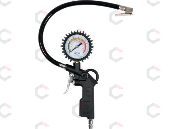 Ratų pripūtimo pistoletas su manometru | 0–6 bar, 35 cm žarna (81651) Ratų pripūtimo pistoletas su manometru | 0–6 bar, 35 cm žarna (81651)